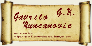 Gavrilo Munćanović vizit kartica
